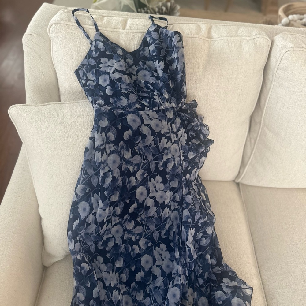 Lulu's Navy Floral Maxi Dress
